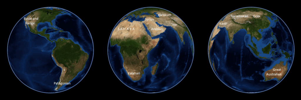 Distribution of Non-Polar Arid Land