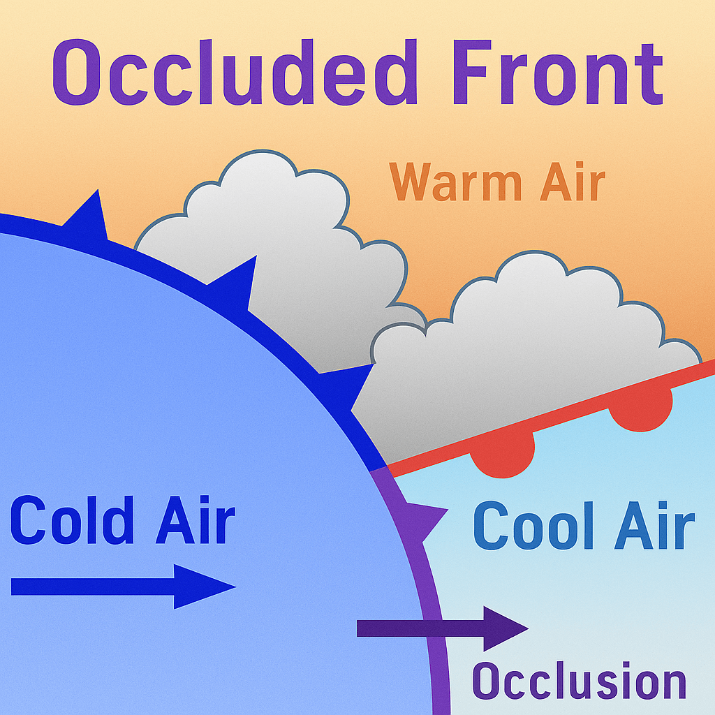 Weather along Occluded front
