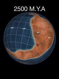 Map of the supercontinent Kenorland 2.5 billion years ago