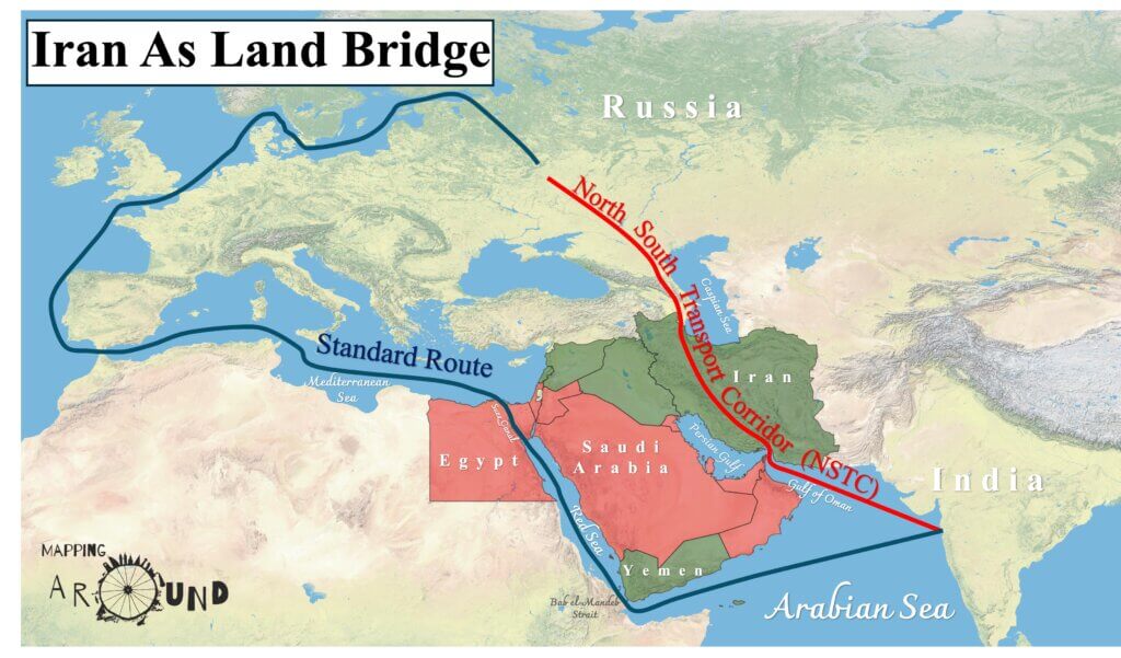 Iran as land bridge
North south transport corridor
NSTC